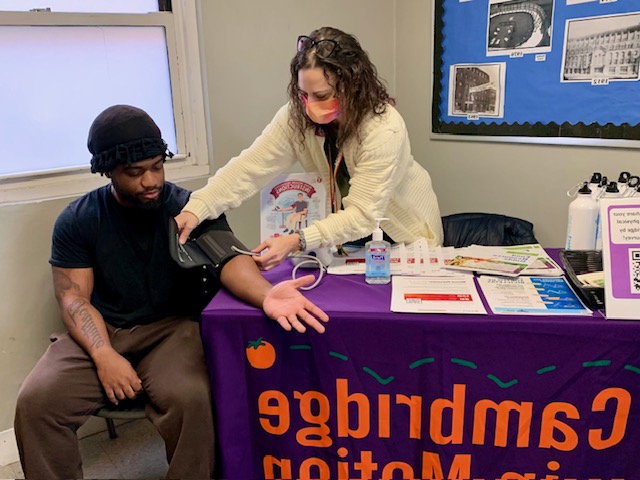 Cambridge Health Department came in to help us understand our blood pressure readings and learn what we can do to reduce the risk of heart attack and stroke.